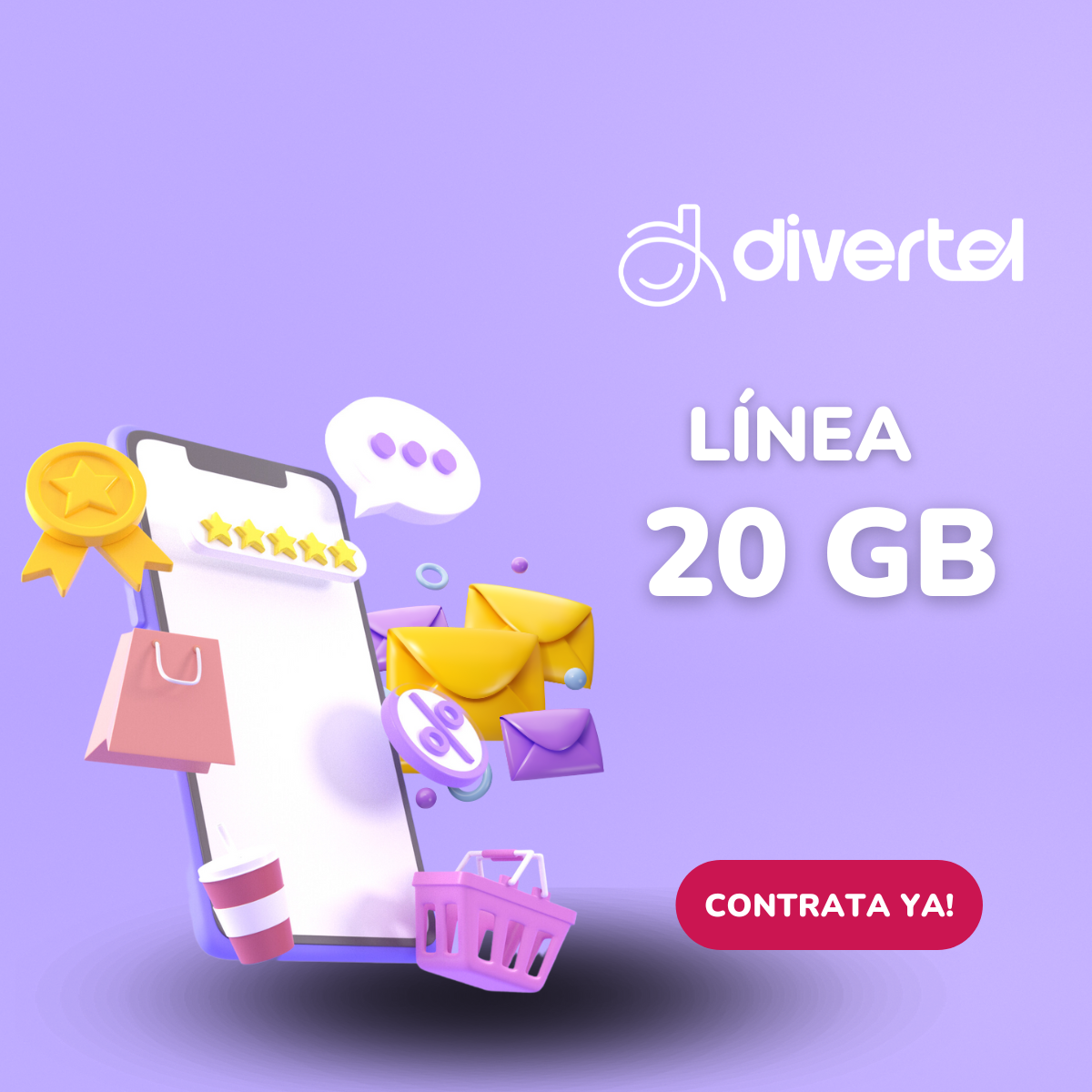 Móvil con 20Gb y llamadas ilimitadas