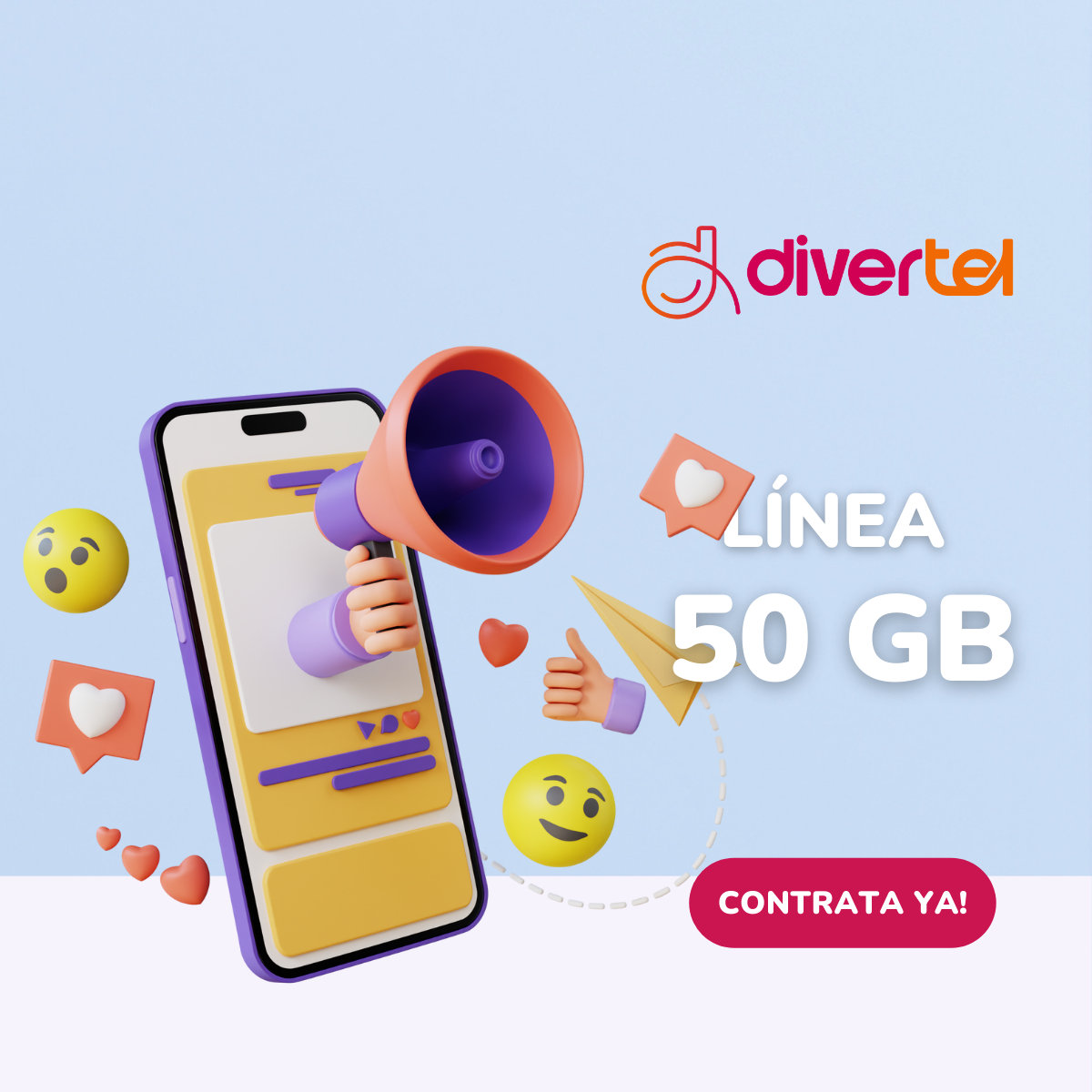 Móvil con 50Gb y llamadas ilimitadas